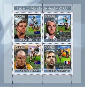GUINEA BISSAU - 2007 - Rugby World Cup - Perf 4v Sheet - Mint Never Hinged