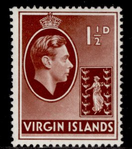 BRITISH VIRGIN ISLANDS GVI SG112a, 1½d red-brown, M MINT.