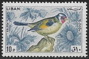 LEBANON 1965 10p European Goldfinch BIRD Issue Scott No. 435 MNH