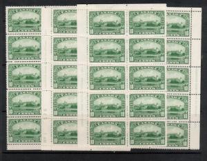 Canada #215 Very Fine Never Hinged Plate #1 Match Set Of Blocks Of Ten
