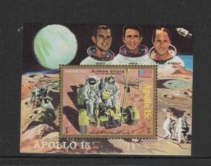 AJMAN 1971 APOLLO 15 MINT VF NH IMPERF. S/S (91AJ )