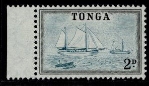 TONGA QEII SG103, 2d deep turquoise green & black, LH MINT.