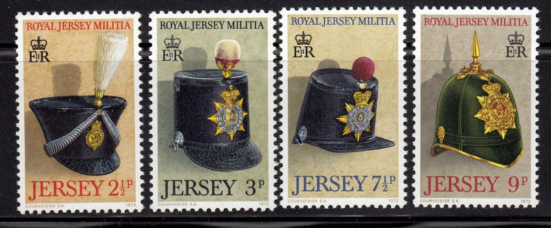 Jersey 1972 -  Militia Shakos  MNH set  # 69-72