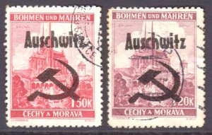 BOHEMIA & MORAVIA 31-32 KZ CAMP AUSCHWITZ OVERPRINTS CDS F/VF SOUND