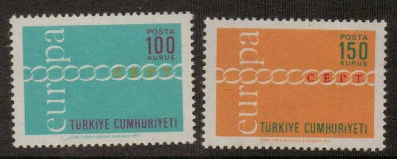 TURKEY SG2369/70 1971 EUROPA MNH