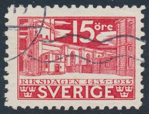 Sweden Scott 241 (Fa 242C), 15ö red Parliament, F-VF Used