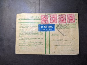 1940 Egypt Active Service Airmail Cover MPO E603 to Bangalore South India 2