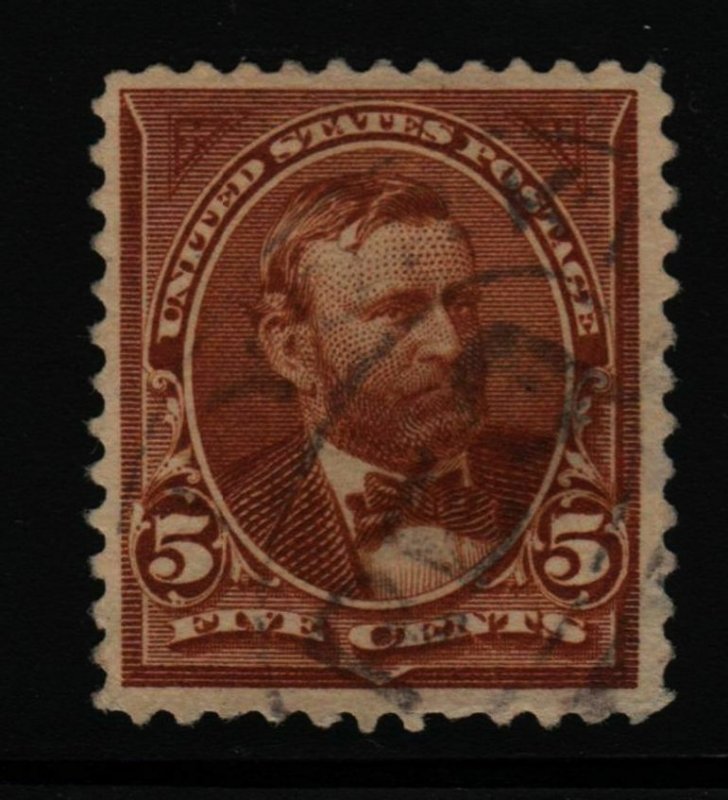 1894 Sc 255 used FVF single 5c chocolate