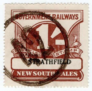 (I.B) Australia - NSW Government Railways : Parcels Stamp 1/- (Strathfield)