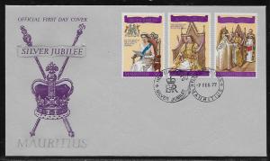 Mauritius 433-35 25th Queen Elizabeth Unaddressed FDC