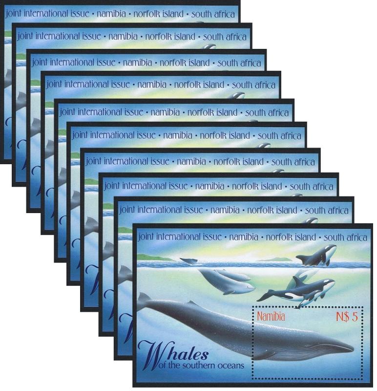 Namibia WWF-related Whales MS WHOLESALE Pack of 10 SG#MS819 SC#919