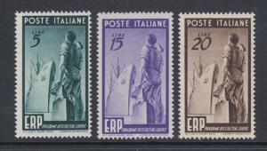 Italy Sc 515-517 MNH. 1949 European Recovery Program, cplt set, Workman & Ship