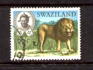 Wildcat, Lions, Swaziland stamp SC#163 used