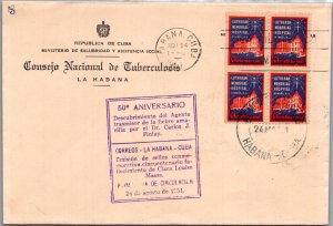 CUBA YRS'1940-60 ISSUE POSTAL HISTORY FDC OFFICIAL COVER BLOCKx4 CHRISTM...