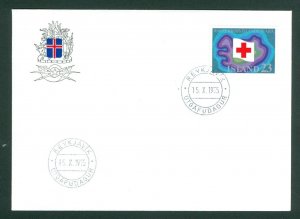 Iceland. FDC  Cachet 1975. Iceland's Red Cross 50 Year. 23 Kr.