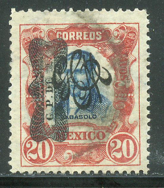 MEXICO 547, 20c Corbata & Carranza Revolutionary. overprints. Used. (908)