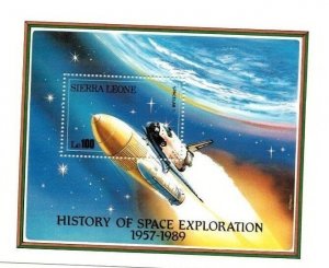 Sierra Leone 1989 - Space Exploration - Souvenir Stamp Sheet - Scott #1075 - MNH