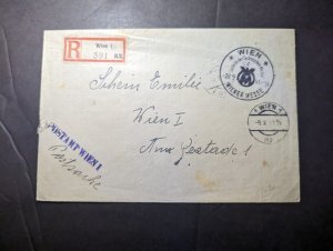 1941 Registered Austria WWII Cover Vienna I Local Use