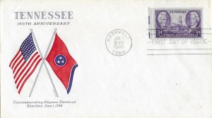 1946 FDC, #941, 3c Tennessee 150th, Grimsland