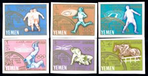 [63198] Yemen Kingdom 1965 Olympic Games Tokyo - Football Imperforated set MNH