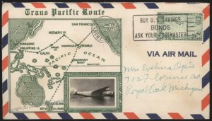 Hawaii USA 1940 Clipper Trans-Pacific Airmail Territorial  Cover 108991