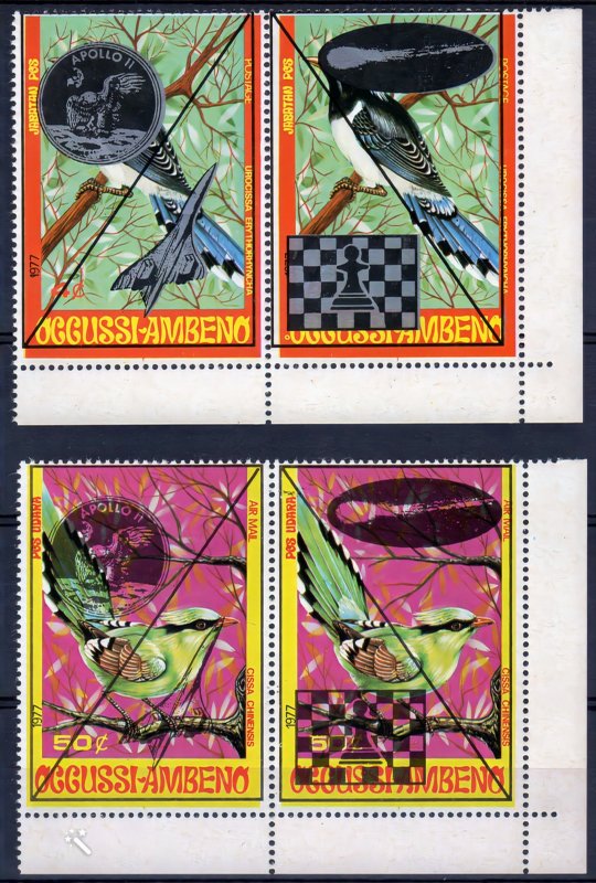 Birds-Apollo 11-Chess-Halley'Comet set(4) MNH Timor Occussi-Ambeno