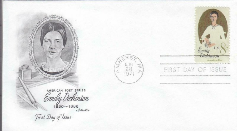 1971, Emily Dickinson, Artmaster, FDC (D14001)