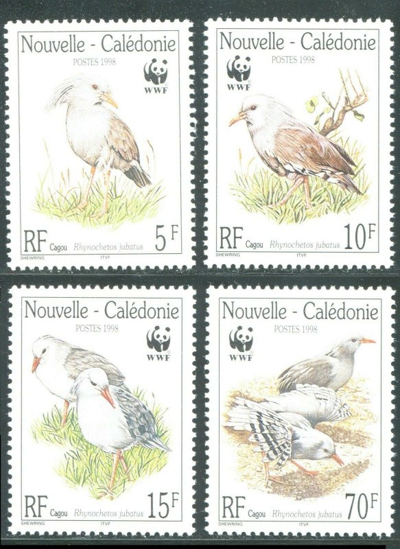 New Caledonia 1998 Sc 798-801 Birds WWF Kagu CV $3.05