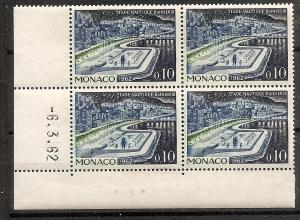 Monaco  505 MNH 1962 Aquatic Stadium P# Block