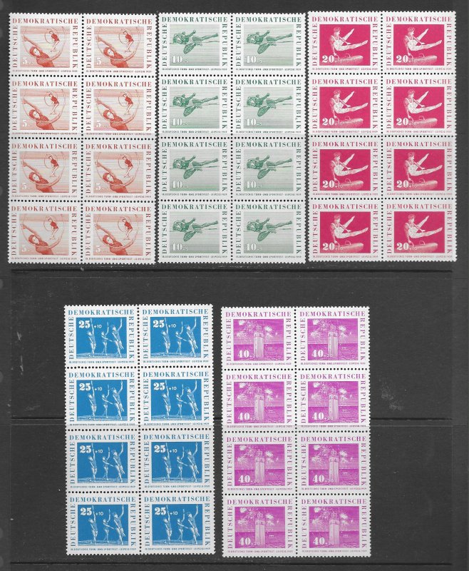 DDR B44-8 MNH set cpl. x 8, f-vf, see desc. 2020 CV$ 19.20