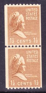 1939 Presidential Coils-Line Pairs Scott 849 VF/NH