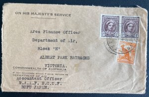 1946 Australian Air Force Base 381 Japan OHMS Cover To Albert Barracks Australia