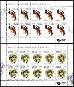 LITHUANIA 2024-03 EUROPA: Underwater Flora and Fauna. MINI-SHEETS, MNH