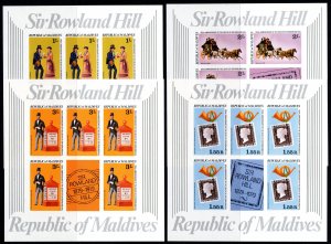 Maldives Islands 1979 Sc#794/798 ROWLAND HILL 5 Sheetlets IMPERFORATED MNH