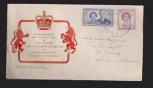 NEW ZEALAND Scott # 86-7 Royal Visit On FDC To Newfoundland