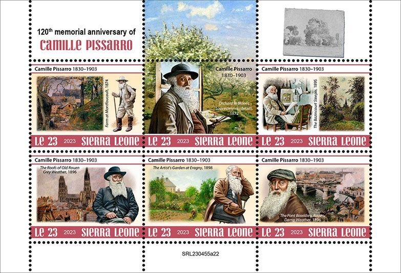 SIERRA LEONE - 2023 - Camille Pissarro - Perf 6v Set - Mint Never Hinged