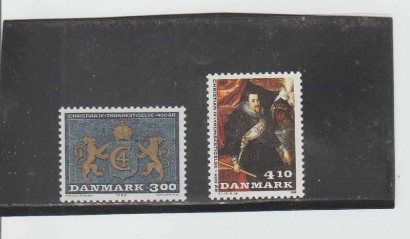 Denmark  Scott#  847-848  MNH  (1988 Accesion of Christian IV)