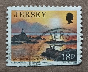 Jersey #491 18p Corbiere Lighthouse USED (1989) FAULT