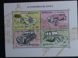 ​Romania Stamp:1996: SC# 4132 Classic antique cars. CTO- S/S sheet