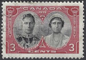 Canada #248 3¢ Royal Visit - King George VI and Queen Elizabeth (1939). Used.