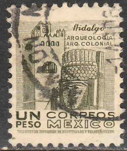 MEXICO 882, $1Peso 1950 DEF 2nd ISSUE Perf 11. USED, F-VF. (1409)