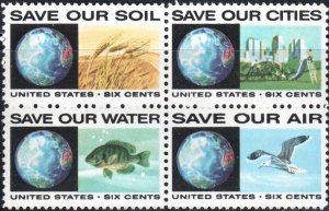 United States 1413a - Mint-NH - 6c Conservation (Block of 4) (1970) (cv $1.10)