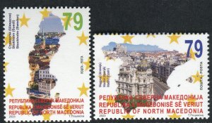 375 - NORTH MACEDONIA 2023 - Macedonia in EU - Madrid - Stockholm - MNH