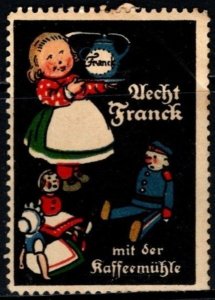 Vintage Germany Poster Stamp Franck With The Coffee Grinder