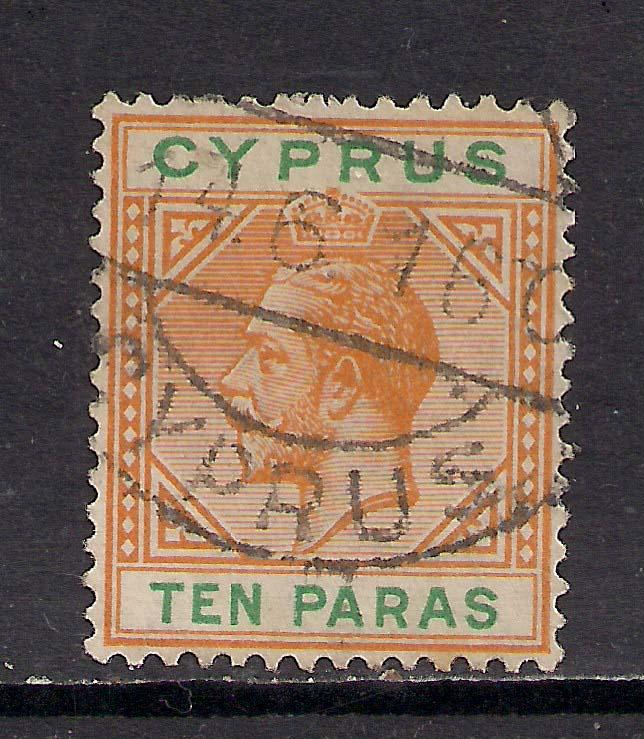 Cyprus 1912 - 15 KGV 10 Para Orange - Green Wmk Crown CA SG 74 ( B882 )