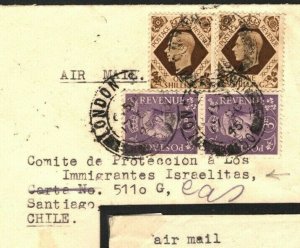 GB JUDAICA Covers{2} 1945+ UNDERCOVER ADDRESS CHILE *Israelites* Santiago U102d