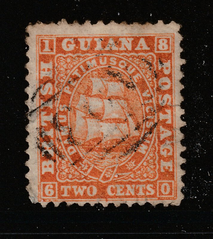 British Guiana an 1860 2c used, see description