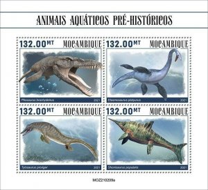 2021/11- MOZAMBIQUE - PREHISTORIC WATER ANIMALS        3V complet set MNH  T