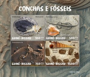 GUINEA BISSAU - 2020 - Shells and Fossils - Perf 4v Sheet - Mint Never Hinged