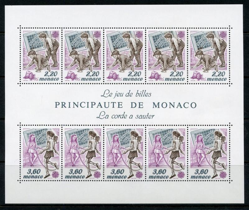 MONACO EUROPA 1989  SHEETLET  SCOTT#1663a  MINT NEVER HINGED--SCOTT VALUE $27.50